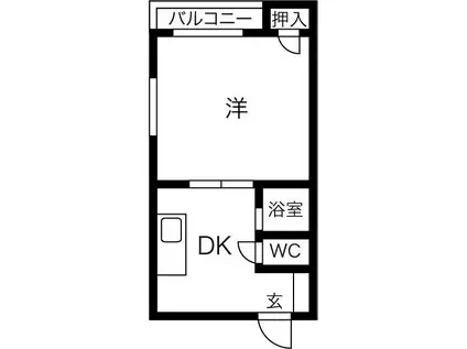 ハイツコスモ21(1DK/3階)の間取り写真