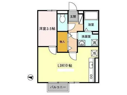 セジュールさびしろA(1LDK/1階)の間取り写真