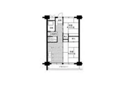 ビレッジハウス南清水タワー(2DK/2階)の間取り写真