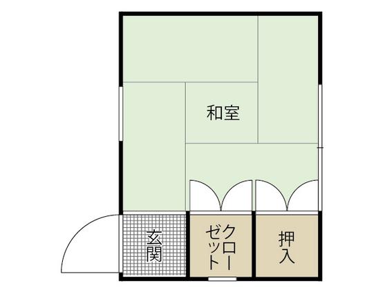 佐方荘(ワンルーム/1階)の間取り写真