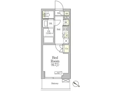 サークルズ神保町IIレジデンス(1K/11階)の間取り写真