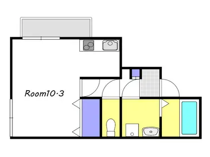 BELLAGIO(1K/5階)の間取り写真