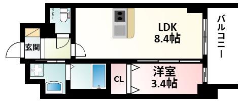 プレサンス新大阪ジェイズ(1LDK/10階)の間取り写真