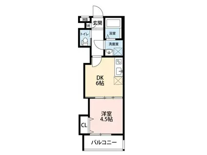 TKアンバーコート羽衣II(1DK/2階)の間取り写真