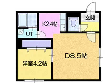 FLEUR千歳駅前(1LDK/4階)の間取り写真