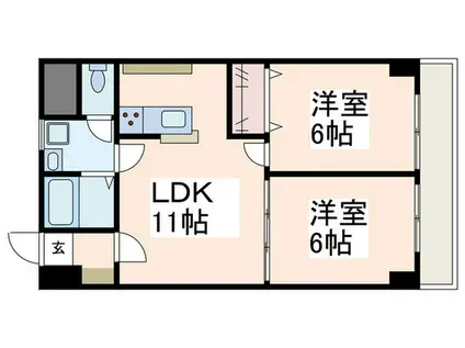 藤ヶ丘マイシティ(2LDK/2階)の間取り写真