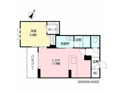 シャーメゾン月出(1LDK/2階)の間取り写真