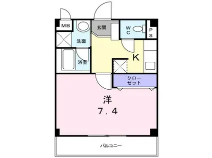 ESPOIR上用賀エスポワー(1K/2階)の間取り写真