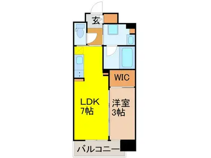 スリーアイランドタワー桜山(1LDK/8階)の間取り写真