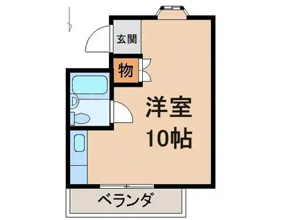 マンションミカド(ワンルーム/2階)の間取り写真