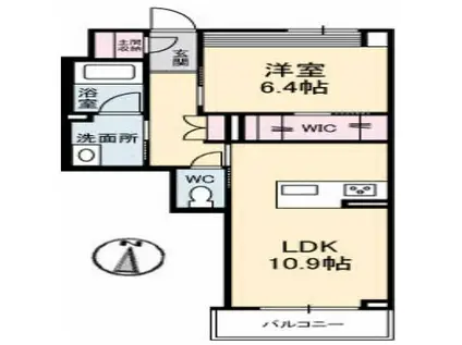 ソレイユコート中仙道(1LDK/2階)の間取り写真