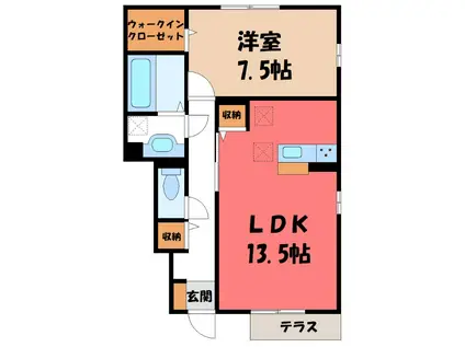 LE-CIEL(1LDK/1階)の間取り写真