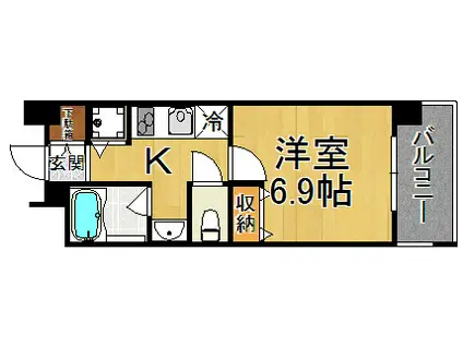 アプリーレ西宮武庫川(1K/7階)の間取り写真