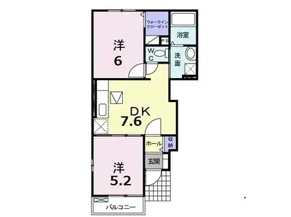 アーバンプレイス II(2DK/1階)の間取り写真