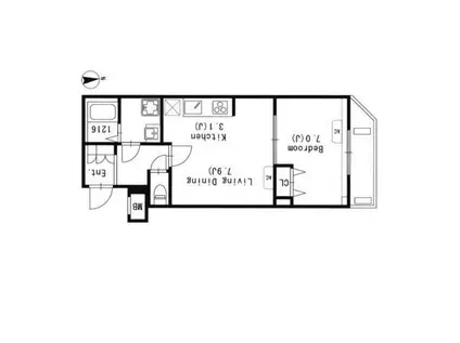 グランパセオ文京小日向(1LDK/1階)の間取り写真