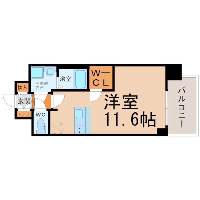 プレサンスTHE栄(ワンルーム/10階)の間取り写真