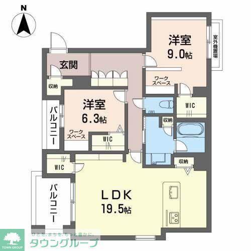 フォレスト覚王山通(2LDK/4階)の間取り写真
