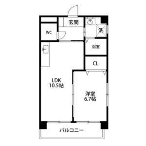 シェソワ野上(1LDK/3階)の間取り写真