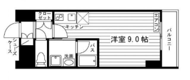 アルク大和町Ⅱ(ワンルーム/7階)の間取り写真