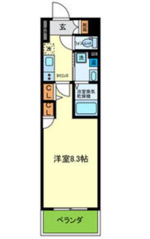 ブランシュ京橋(1K/5階)の間取り写真