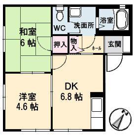 サリーゼ名田(2DK/1階)の間取り写真
