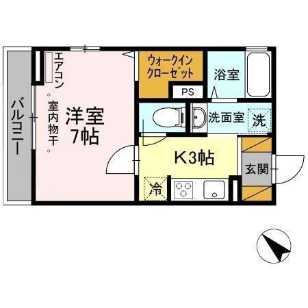 ＪＲ京葉線 新浦安駅 徒歩15分 3階建 築5年(1K/3階)の間取り写真