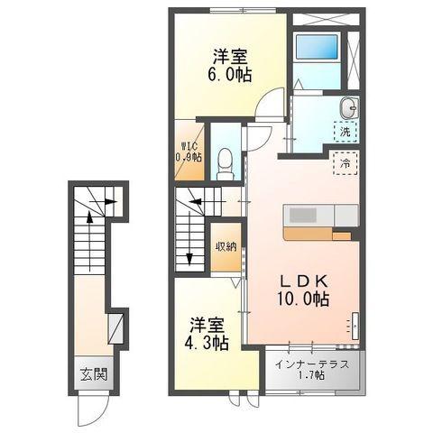 オールド フォレスト(2LDK/2階)の間取り写真