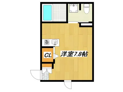 TEE HAUSE(ワンルーム/1階)の間取り写真