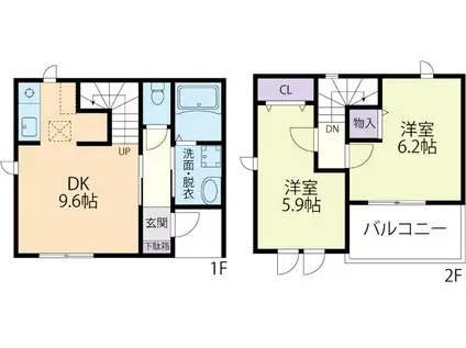 CREPIS (2DK/1階)の間取り写真