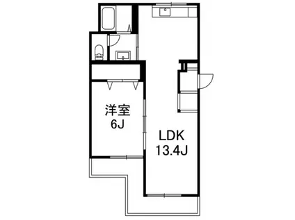 トレフールU(1LDK/3階)の間取り写真