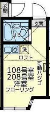 ユナイトKOKANエルリンガー(ワンルーム/1階)の間取り写真
