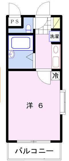 シャトー姫路(1K/1階)の間取り写真