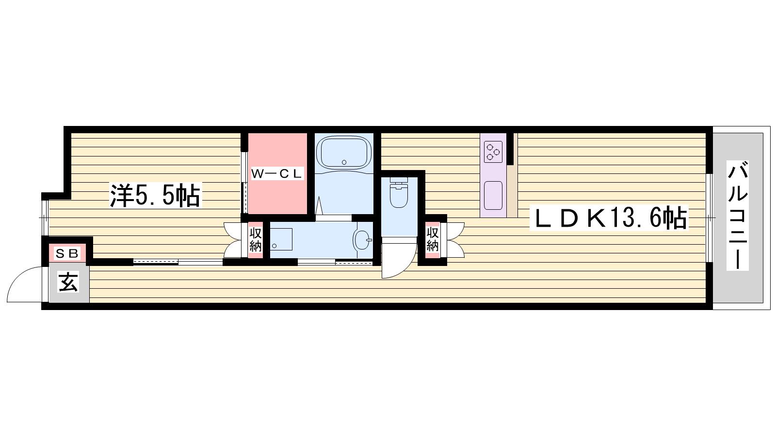 キャッスルコート神田町(1LDK/2階)の間取り写真