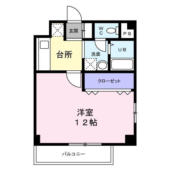 英芳ビル(1K/2階)の間取り写真