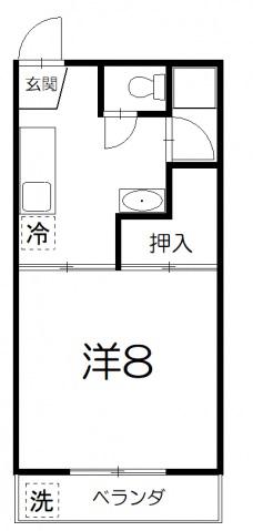 サンコービル(1K/5階)の間取り写真