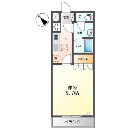 パルティールY(1K/1階)の間取り写真