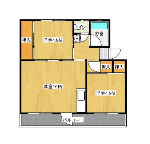 マンション安松(2LDK/3階)の間取り写真