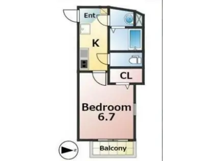 FIKA(1K/1階)の間取り写真
