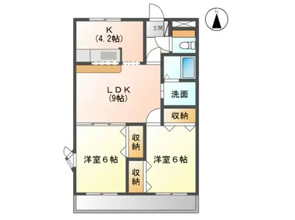 ラピュタ(2LDK/2階)の間取り写真