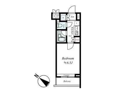 ルーブル溝の口(1K/2階)の間取り写真