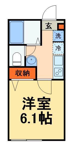 ル・サンクコート八千代台(1K/1階)の間取り写真