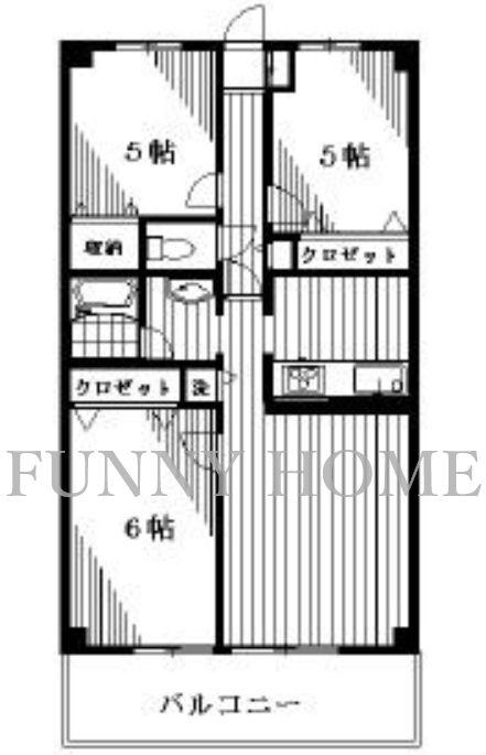 アルコム東山(3LDK/3階)の間取り写真