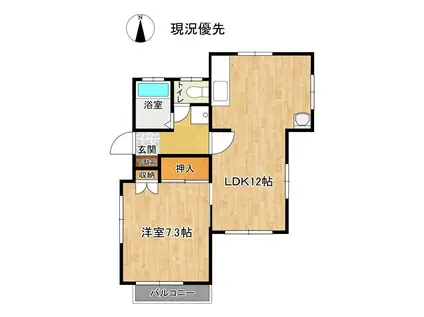 HILLS313(1LDK/2階)の間取り写真