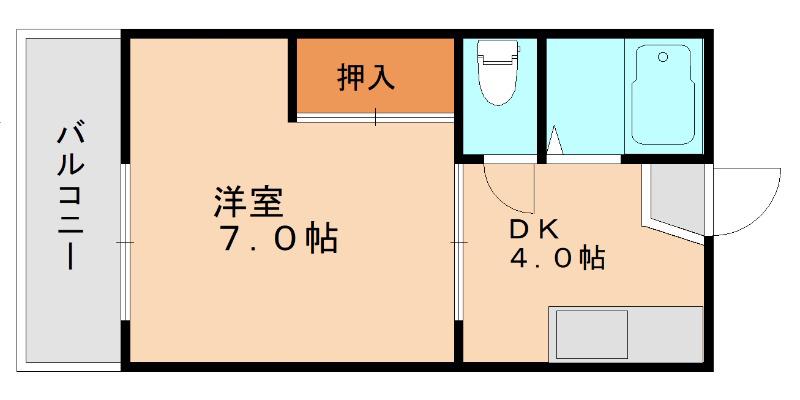 荒牧ハイツ(1DK/1階)の間取り写真