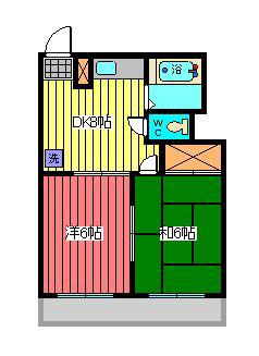 マンションシラヌイ(2DK/1階)の間取り写真