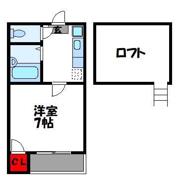 SUNHILLS仲原(1K/1階)の間取り写真