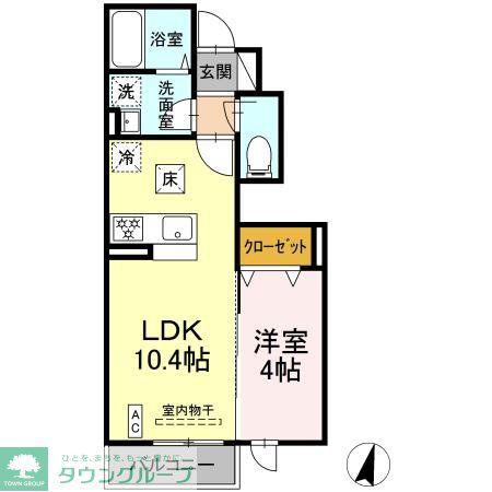 クレール光丘A(1LDK/1階)の間取り写真