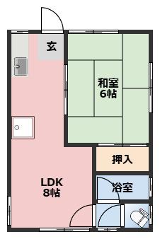 そよ風と春のメゾン(1LDK/1階)の間取り写真