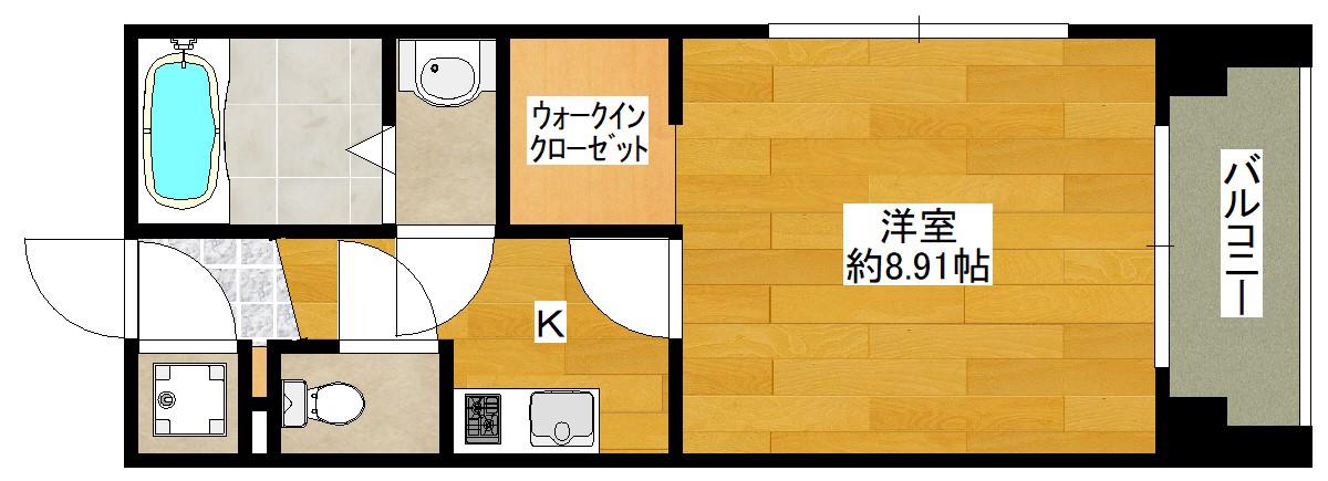 フォレステージュ江坂公園(1K/7階)の間取り写真