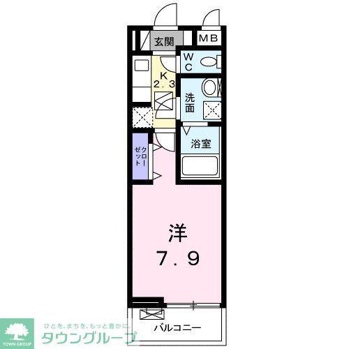 ラグラス(1K/1階)の間取り写真